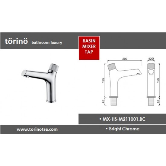 törinö Single Lever Basin Mixer Hot and Cold Tap Faucet Basin Tap M211001