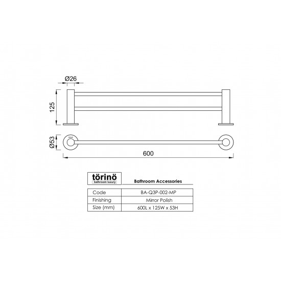 Double Towel Bar BA-Q3P-002.MP