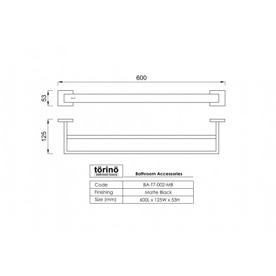 Double Towel Bar BA-T7-002.MB 