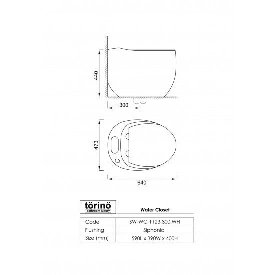 Water Closet SW-WC-1123-300.WH